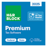H&R Block Premium Tax Software for 2025 offers federal and state tax solutions, compatible with PC/Mac. Includes AI Tax Assist, available December 2025.
