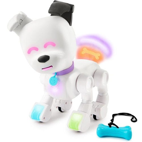 a white robot dog toy