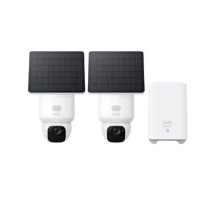 Eufy Security S330 eufyCam (2-Cam Kit), featuring solar-powered cameras with HomeBase 3 for extended home surveillance.