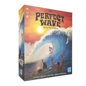 The Perfect Wave is a board game themed around surfing, designed by Jesse Movey and Chris Williams with illustrations by Polish Sportusz. It represents surfing gameplay with players aiming to achieve greatness on the waves.