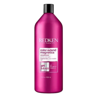 Redken Color Extend Magnetics Conditioner, 33.8 fl. oz. (1000 ml), for color-treated hair with a pH-balanced formula of 3.5-4.5.