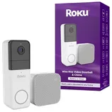Roku wire-free video doorbell and chime system, can be used battery or wired, designed to easily add a doorbell to any home.