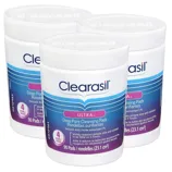 Clearasil Ultra Deep Pore Cleansing Pads contain 2% salicylic acid to reduce pimple size and redness in as little as 4 hours. Each container has 90 pads.