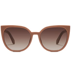 Brown cat-eye sunglasses with gradient lenses.