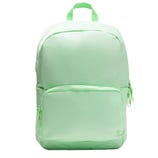 A light green backpack with a large main compartment, a smaller front pocket, and a top handle.