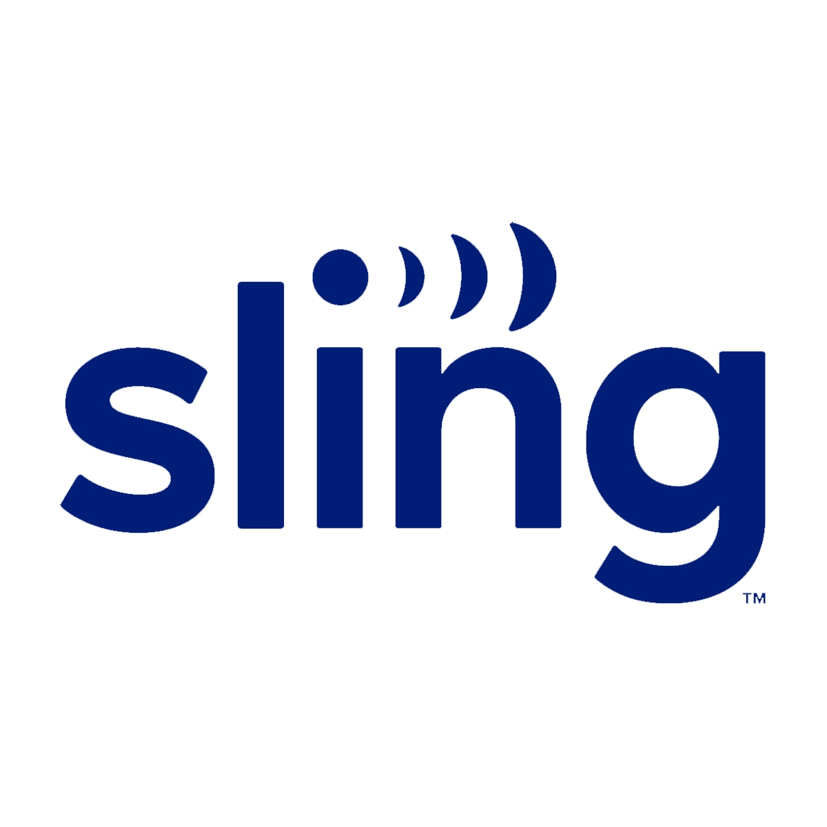 The Sling logo is shown, representing Sling TV, a streaming service providing live and on-demand television over the internet.