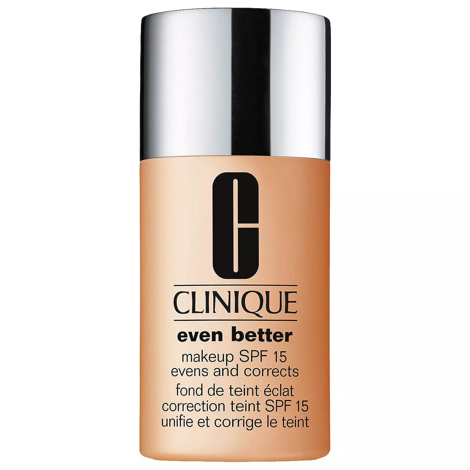 Clinique Even Better Makeup SPF 15, a liquid foundation that evens and corrects skin tone.