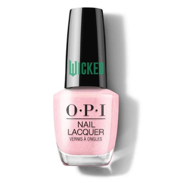 OPI Nail Lacquer with a pink shade features \“Wicked\“ branding on the cap.