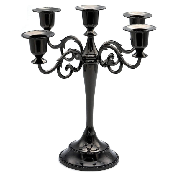 5-Candle Black Candelabra