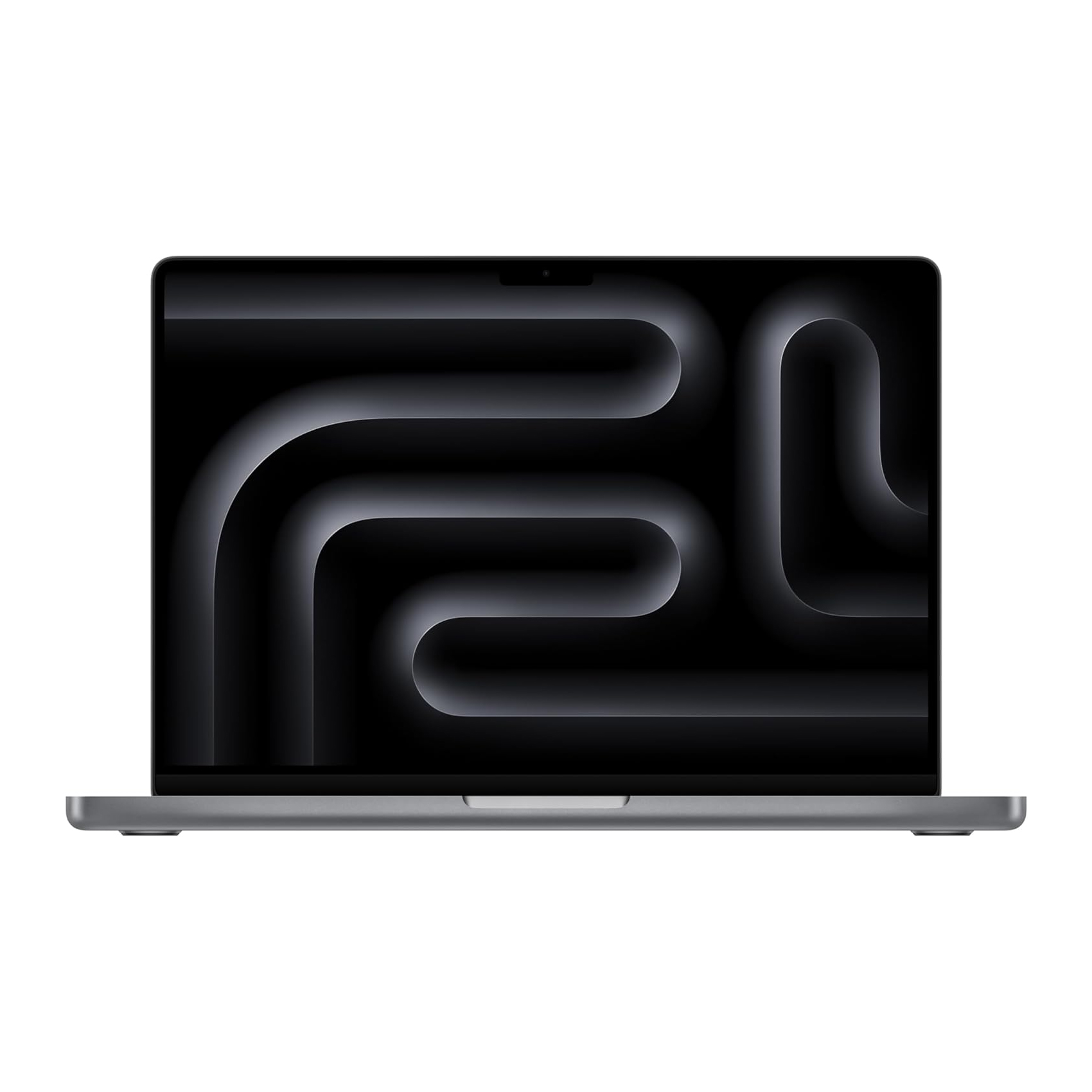 A 2023 MacBook Pro with a minimalistic design, featuring a large screen with slim bezels and a visible notch at the top center for the webcam.