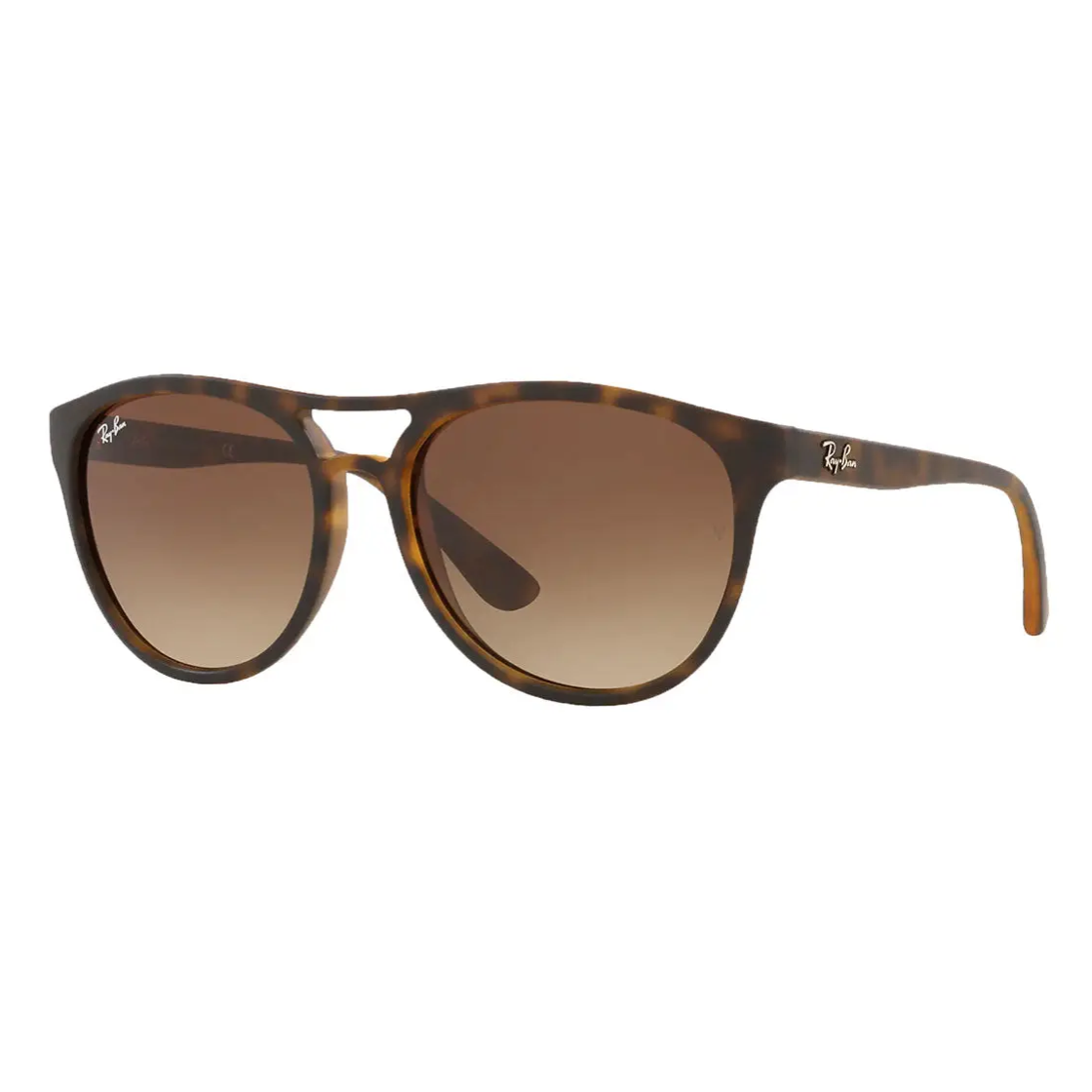 Tortoiseshell Ray-Ban sunglasses with brown gradient lenses and a keyhole bridge.