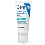 CeraVe Ultra-Light Moisturizing Gel, suitable for all skin types, provides weightless, long-lasting hydration and helps restore the skin barrier with essential ceramides, niacinamide, and hyaluronic acid. Size: 1.75 FL OZ (52 mL).