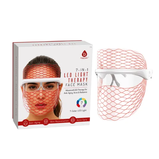 7-in-1 LED Light Therapy Face Mask by Purisonic for anti-aging, skin rejuvenation, and acne care with advanced LED therapy in 7 colors.