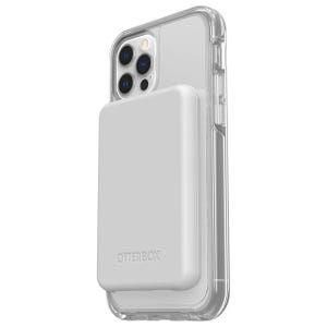 The Otterbox MagSafe Power Bank is a compact, portable charger that attaches magnetically to the back of a phone using MagSafe technology, compatible with clear Otterbox cases, offering convenient wireless charging on the go.