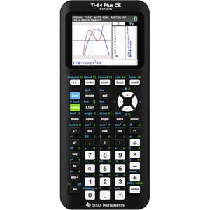 TI-84 Plus CE Python graphing calculator by Texas Instruments, featuring a color display and pre-loaded programs for math and science applications.
