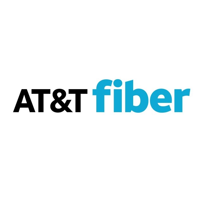 Logo of AT&T Fiber, indicating fiber optic internet service.