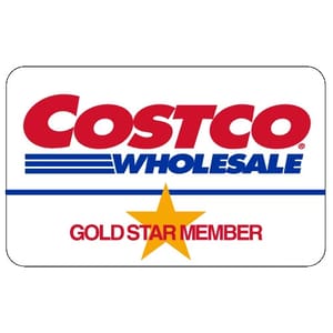 Costco Wholesale Gold Star member card with the company’s logo and a gold star.