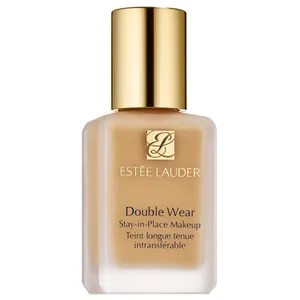 Estee Lauder Double Wear Stay-in-Place Makeup Foundation with a gold cap, designed for long-lasting wear.