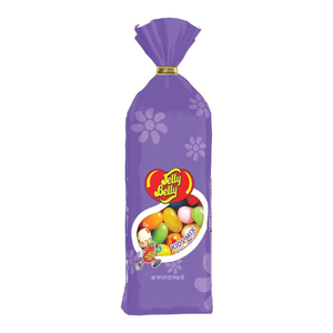 Jelly Belly Kids Mix features a variety of jelly bean flavors in a purple bag, net weight 6.5 oz (191 g).