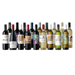 A collection of assorted wine bottles featuring various labels and types, including red and white wines.
