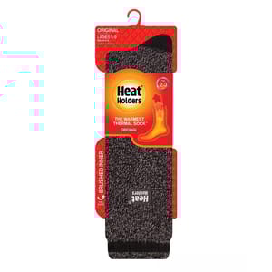 Heat Holders Women's Thermal Socks are warm, thermal socks with a 2.3 TOG rating, designed for ladies' sizes 5-9 and men's sizes 4-8. They feature a brushed inner lining for added insulation and are made in Indonesia.