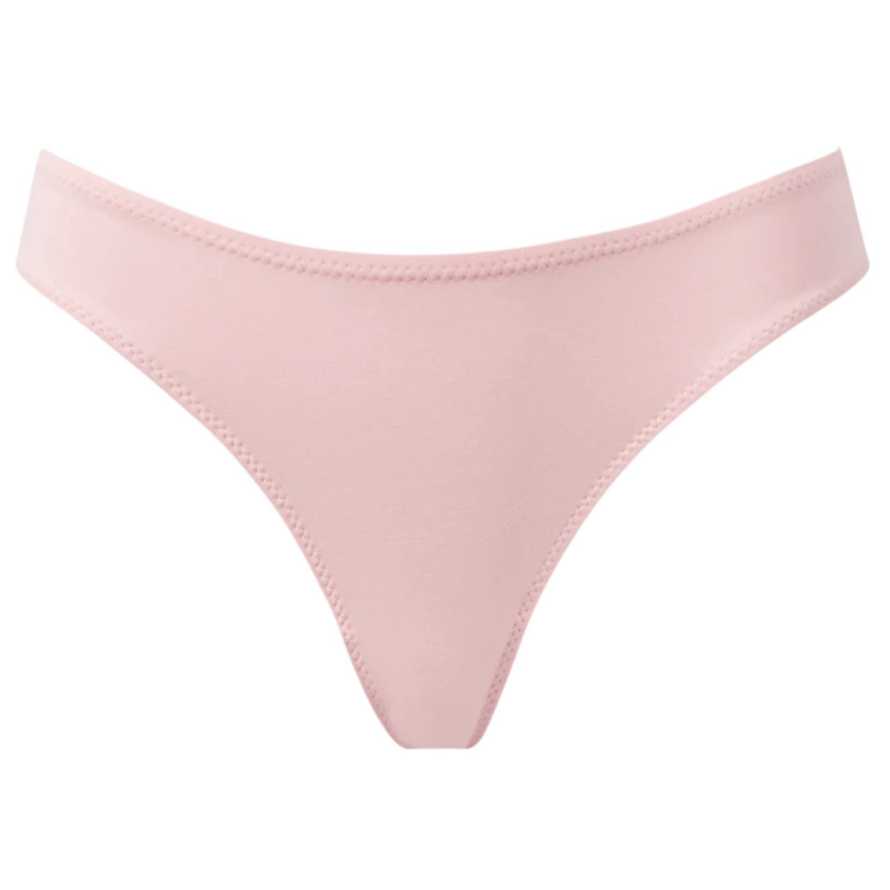 Light pink seamless thong with stitching detail on the edges.