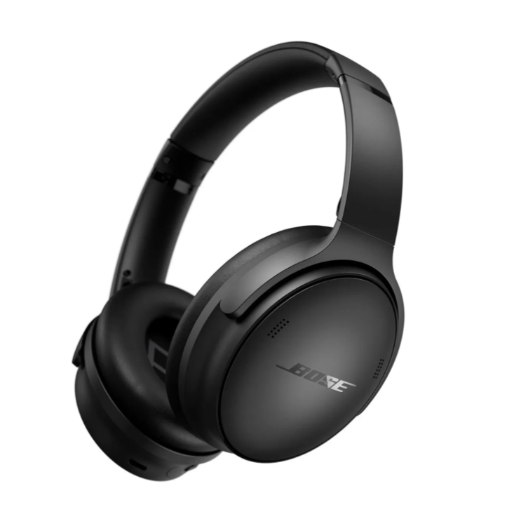 Bose over-ear wireless headphones featuring a sleek black design.