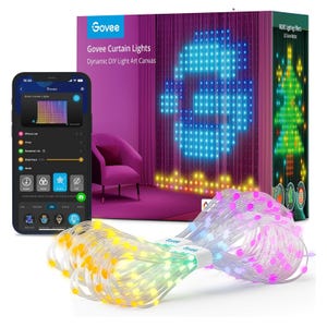 Govee Curtain Lights are dynamic, multicolored LED light strands controllable via a mobile app, designed to create animated light displays on curtains or walls.