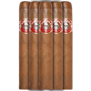 5-pack of New Cuba Cigars with a light brown wrapper and red labels featuring \“New Cuba\“ and \“Nicaragua\“ text.