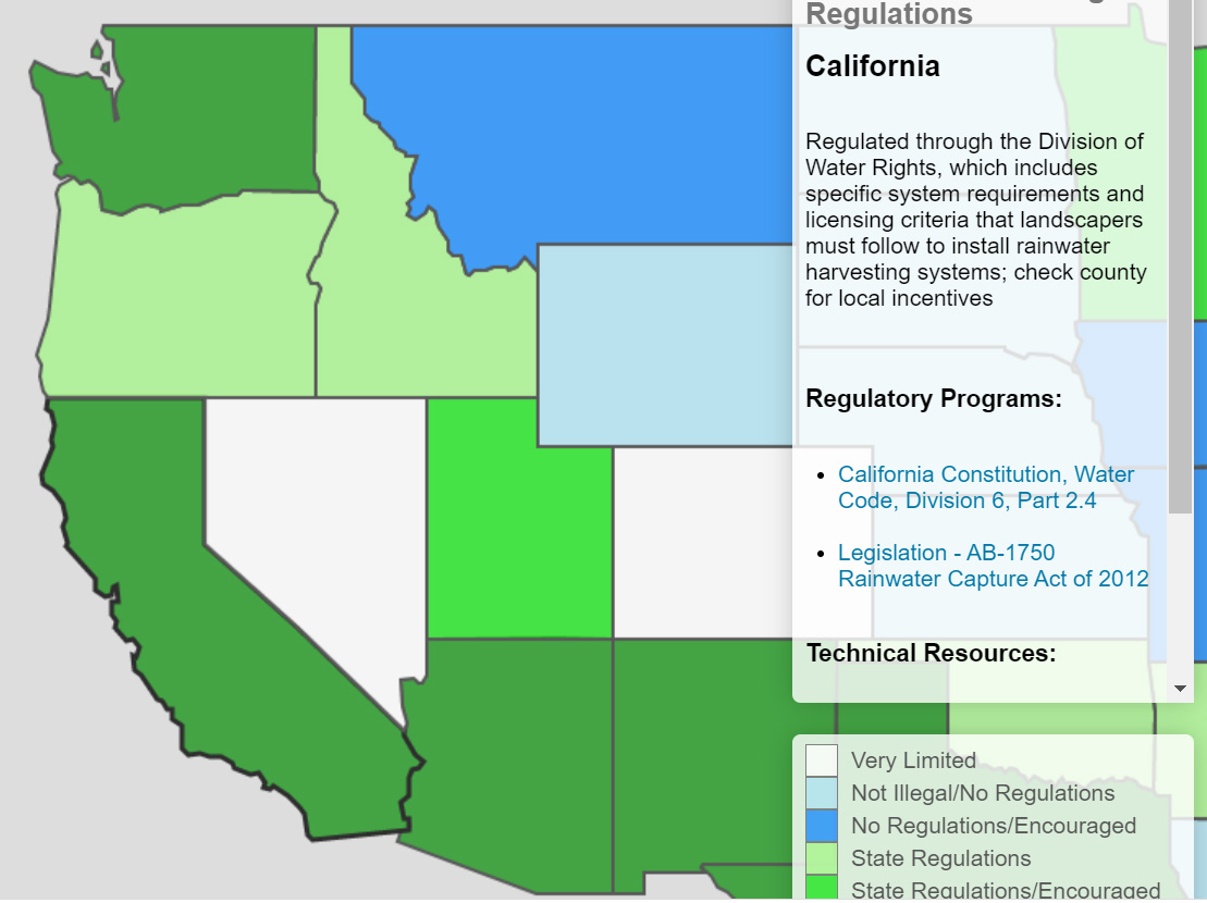 Are rain barrels illegal? This map shows local regulations across the United States.