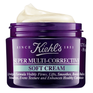 Kiehl’s Super Multi-Corrective Soft Cream, 1.7 fl. oz. (50 ml), is designed to visibly firm, lift, smooth, boost radiance, moisturize, even texture, and enhance complexion.