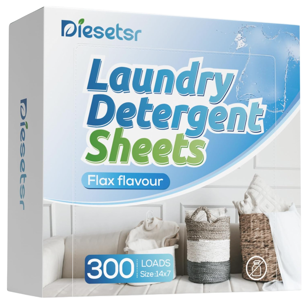 Diesetsr Laundry Detergent Sheets, flax flavor, 300 loads, size 14x7.