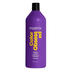 Matrix Color Obsessed Shampoo, 33.8 FL OZ, designed for color care with antioxidant properties.