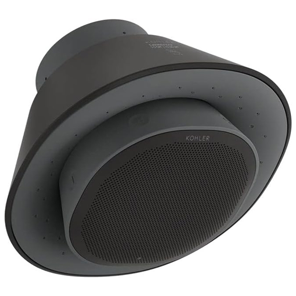 Kohler Showerhead Speaker combines a showerhead with a built-in wireless speaker. It features a sleek design, allowing users to enjoy music or audio while showering.