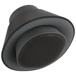 Kohler Showerhead Speaker combines a showerhead with a built-in wireless speaker. It features a sleek design, allowing users to enjoy music or audio while showering.