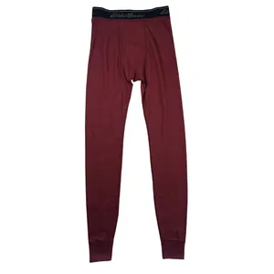 Maroon thermal long underwear with a black waistband featuring the brand name.