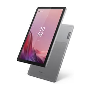 Lenovo Tab M9 Android Tablet with a sleek design features a front display and rear view. It includes Dolby Atmos branding, suggesting enhanced audio capabilities, and is likely intended for media consumption and general tablet use.