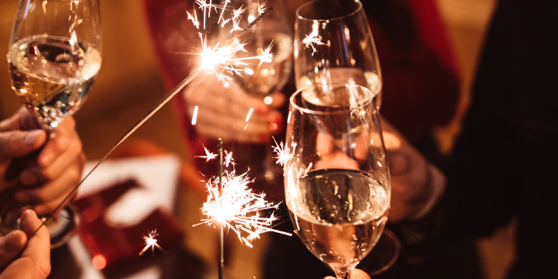 Champagne and sparklers 