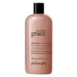 Amazing Grace Hydrating Shower Gel by Philosophy is a 480 ml/16 fl. oz. bottle, featuring a floral scent with notes of bergamot and lily of the valley, designed to hydrate the skin.