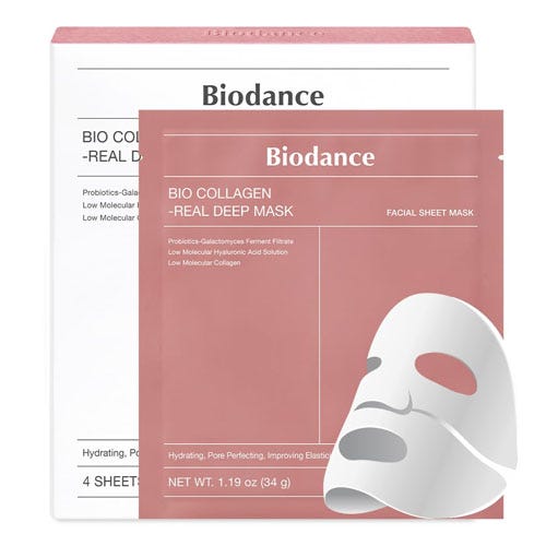 a pack of four collagen face masks