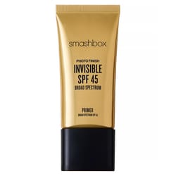 Smashbox Photo Finish Invisible Primer with SPF 45 offers broad spectrum sun protection.