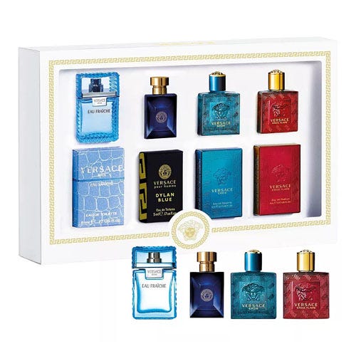 a 4-piece mini versace cologne set