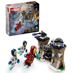 LEGO Marvel set #76288 features Iron Man and Hydra soldiers in a building toy with 135 pieces, including Iron Man and Iron Legionnaire minifigures, and a Hydra structure for imaginative play.