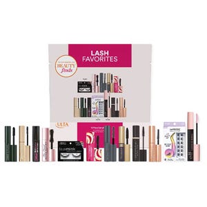 12pc Ulta Lash Favorites Set includes a variety of mascaras and lash products from multiple brands, such as volumizing, lengthening options, and a set of false eyelashes. Perfect for exploring different lash looks.