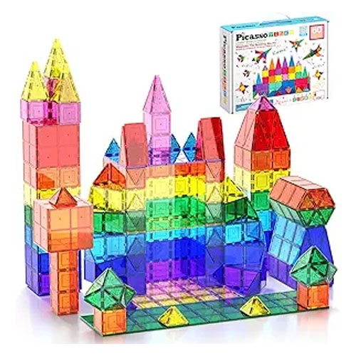 a multicolored magnetic block building set for kids