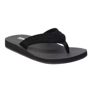 Men's Sonoma Flip Flops feature a simple black design with a textured footbed and sturdy fabric straps, ideal for casual wear.