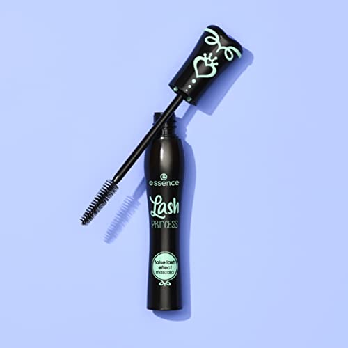Essence Lash Princess False Lash Effect Mascara with a conic fiber brush designed to create dramatic volume and sculpted length without clumps or globs.