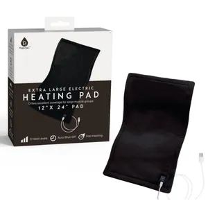 Extra Large Electric Heating Pad, 12\“ x 24\“, features 3 heat levels, auto shut-off, and fast heating. Offers coverage for large muscle groups.