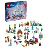 LEGO Disney Frozen Advent Calendar with 231 pieces, featuring mini-figures, small builds, and holiday-themed items for daily surprises.