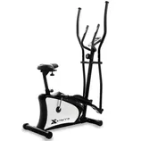 Xterra exercise equipment combining features of an elliptical and a stationary bike, designed for indoor workouts.